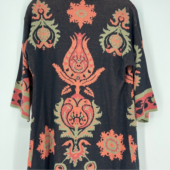 Soft Surroundings Icon Longline Cardigan Sweater PXS 3/4 Sleeve Colorful Art - Picture 11 of 11